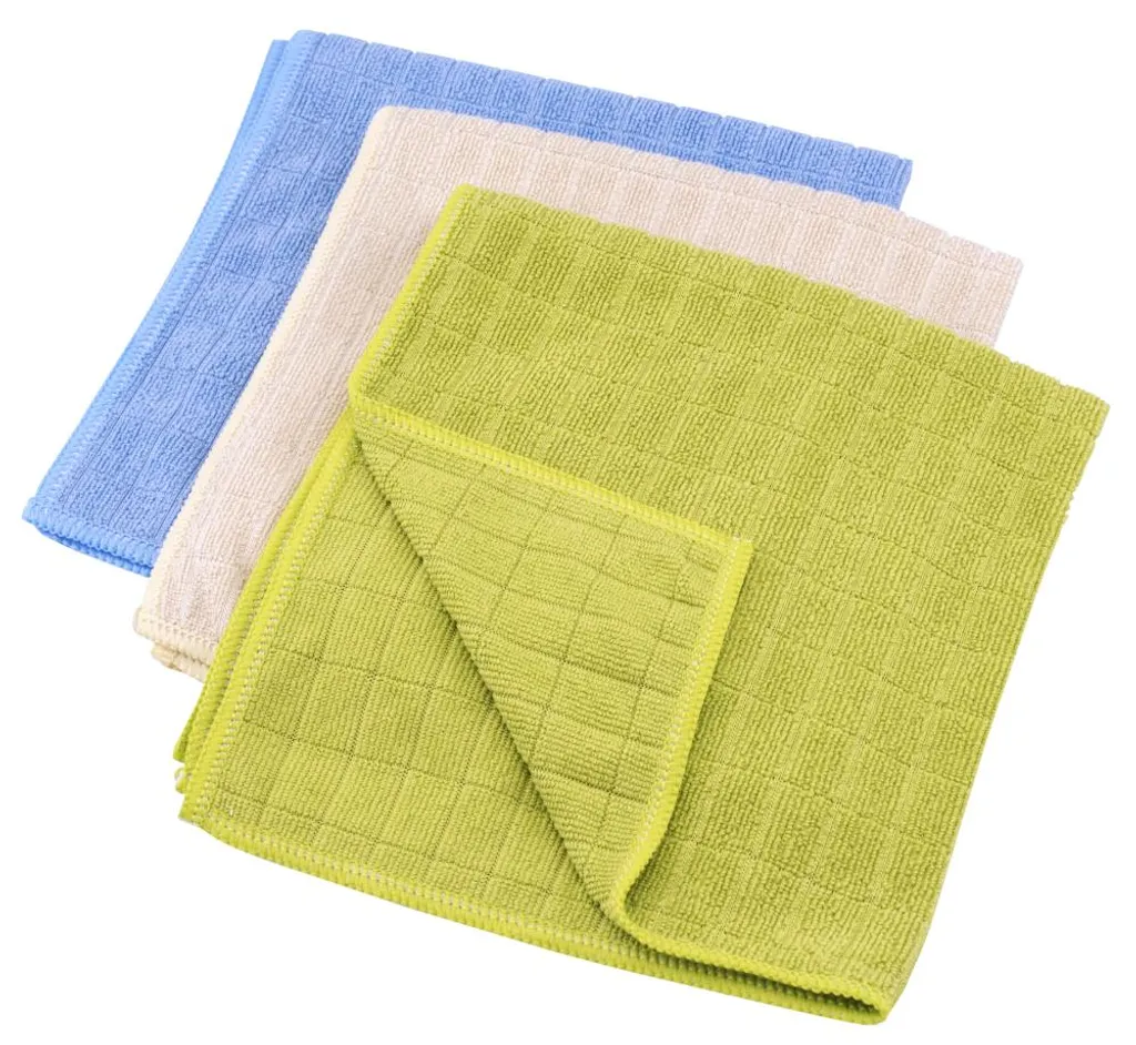 5 Stück purclean 3er Set Microfasertücher mit 30% Polyamide, extra saugstark, ca. 40 x 35 cm, in den Farben grün, rosa und blau